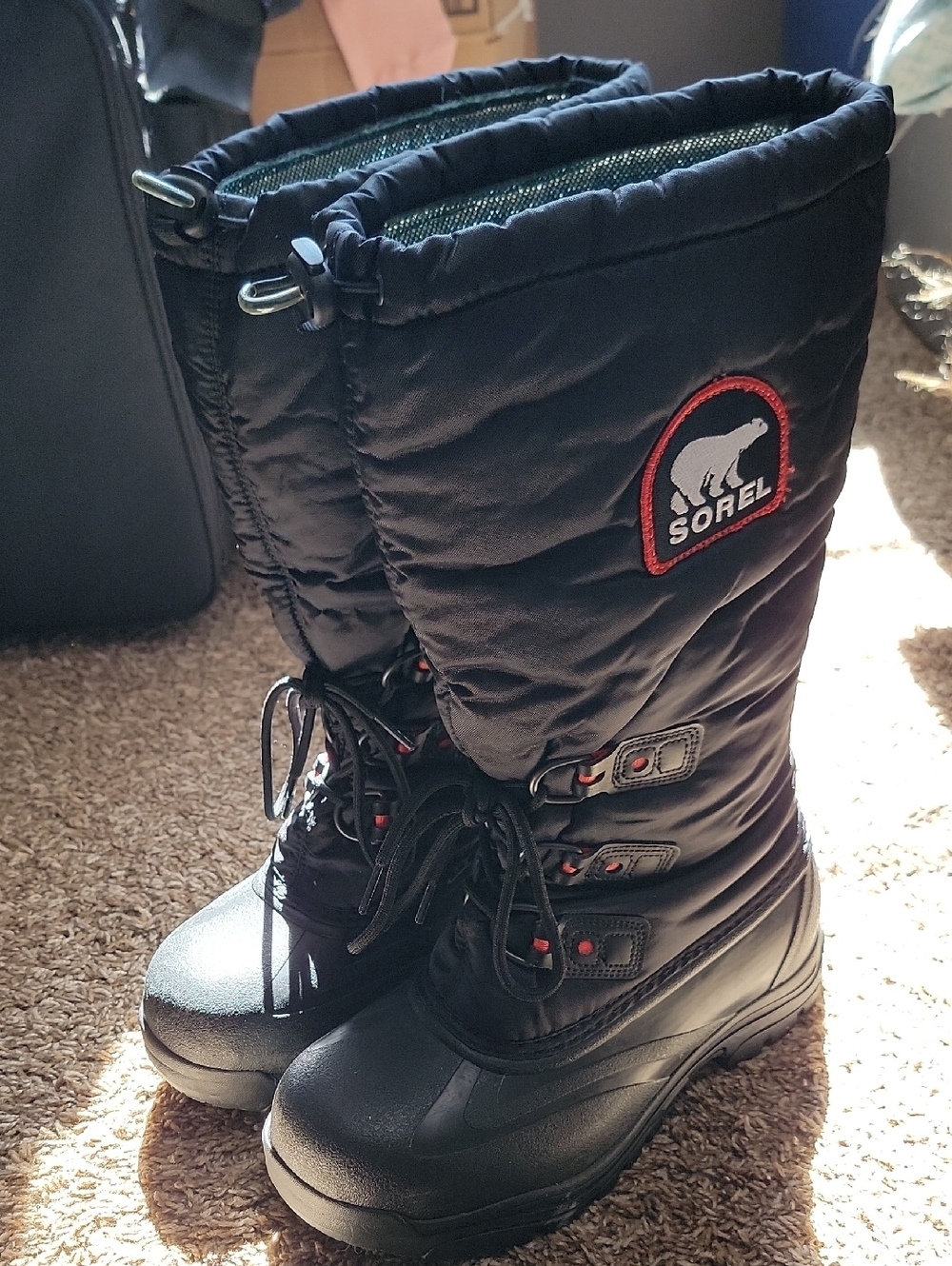 ❌️SOLD❌️Sorel Snowlion XT Size 9 Insulated Black Winter Boots